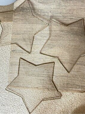 Vintage Brass Gold Metal Decorative 18” Wall Stars Set Of 3 Trio